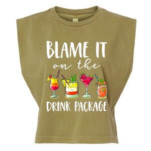 Funny Cruise Gifts Blame It On The Drink Package Garment-Dyed Women's Muscle Tee