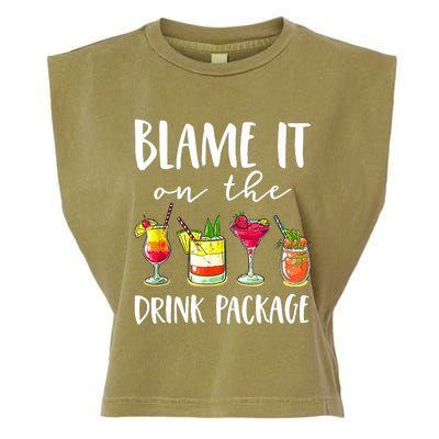 Funny Cruise Gifts Blame It On The Drink Package Garment-Dyed Women's Muscle Tee