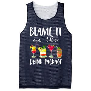 Funny Cruise Gifts Blame It On The Drink Package Mesh Reversible Basketball Jersey Tank