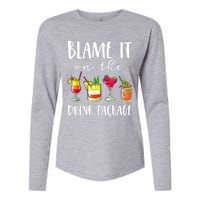 Funny Cruise Gifts Blame It On The Drink Package Womens Cotton Relaxed Long Sleeve T-Shirt