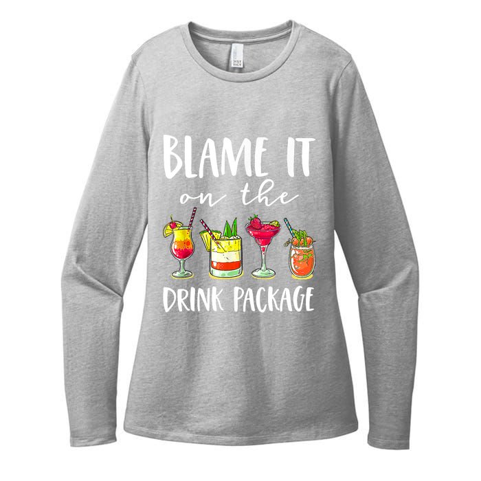 Funny Cruise Gifts Blame It On The Drink Package Womens CVC Long Sleeve Shirt