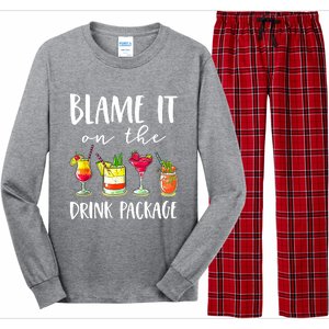 Funny Cruise Gifts Blame It On The Drink Package Long Sleeve Pajama Set