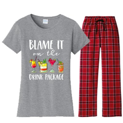 Funny Cruise Gifts Blame It On The Drink Package Women's Flannel Pajama Set