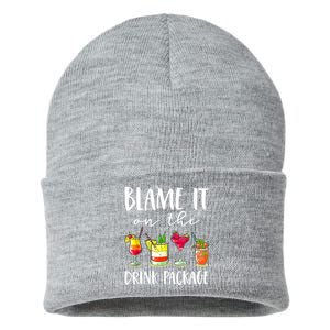 Funny Cruise Gifts Blame It On The Drink Package Sustainable Knit Beanie