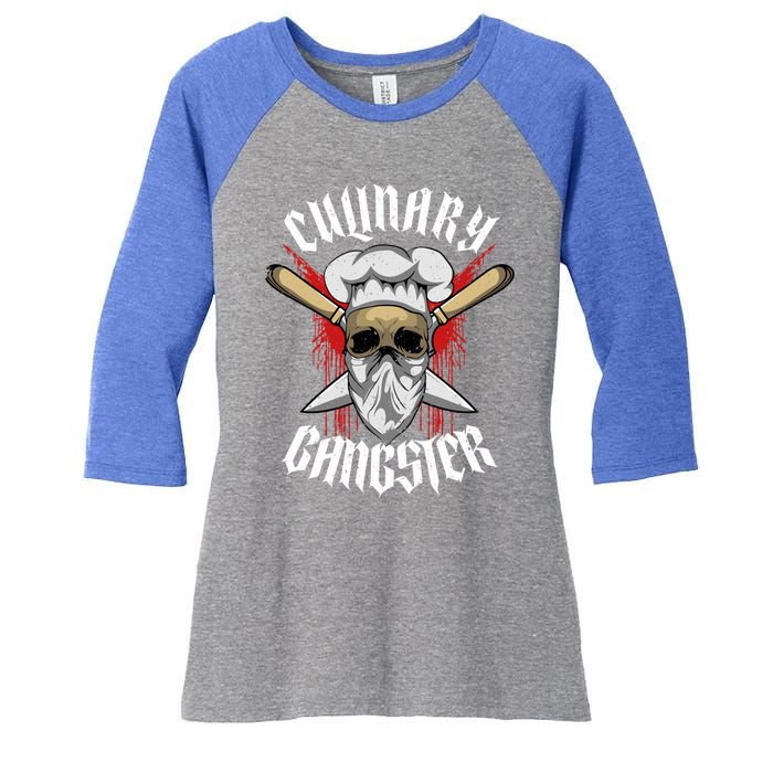 Funny Culinary Gangster The Best Cook In The Kitchen Joke Gift Women's Tri-Blend 3/4-Sleeve Raglan Shirt