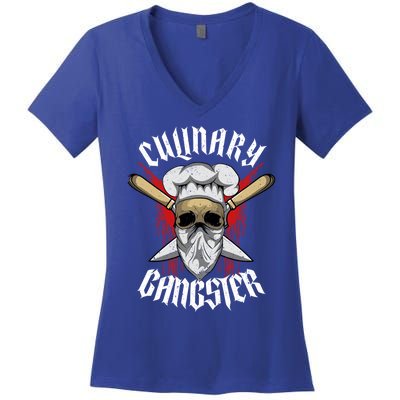 Funny Culinary Gangster The Best Cook In The Kitchen Joke Gift Women's V-Neck T-Shirt