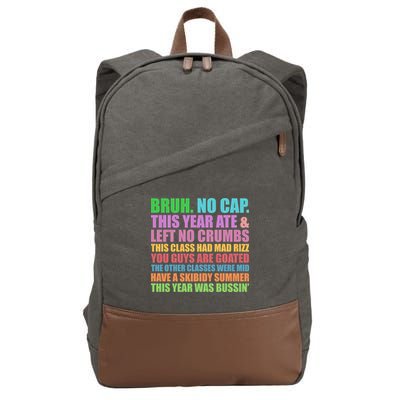 Funny Cringe Gen A Slang Last Day Of School 2025 Cotton Canvas Backpack