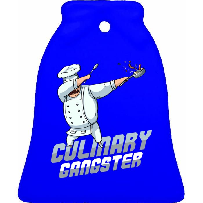 Funny Culinary Gangster Dabbing Chef Kitchen Cook Chef Cute Gift Ceramic Bell Ornament