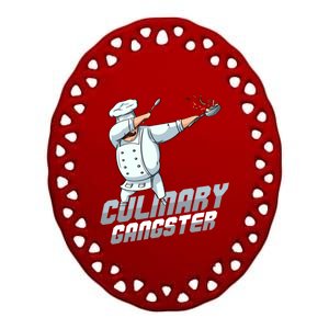 Funny Culinary Gangster Dabbing Chef Kitchen Cook Chef Cute Gift Ceramic Oval Ornament