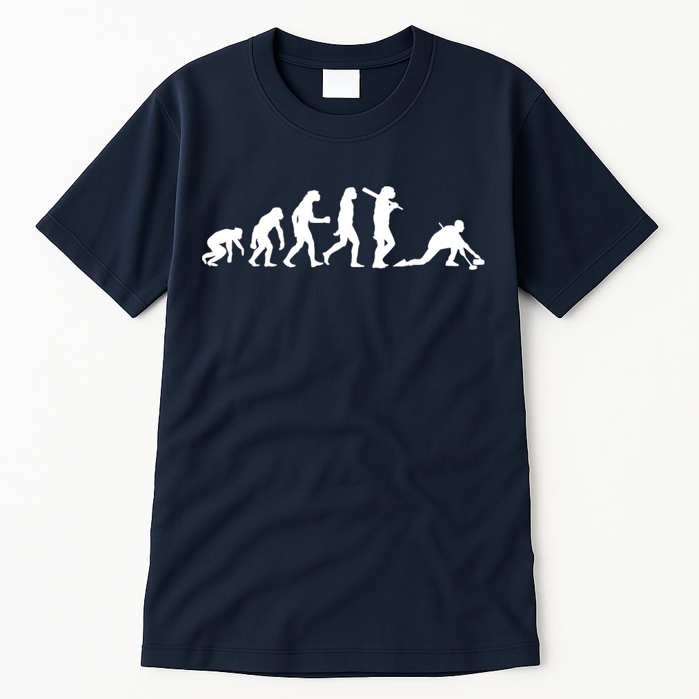 Funny Curling Gift For Men Women Curling Team Stone Player Tall T-Shirt