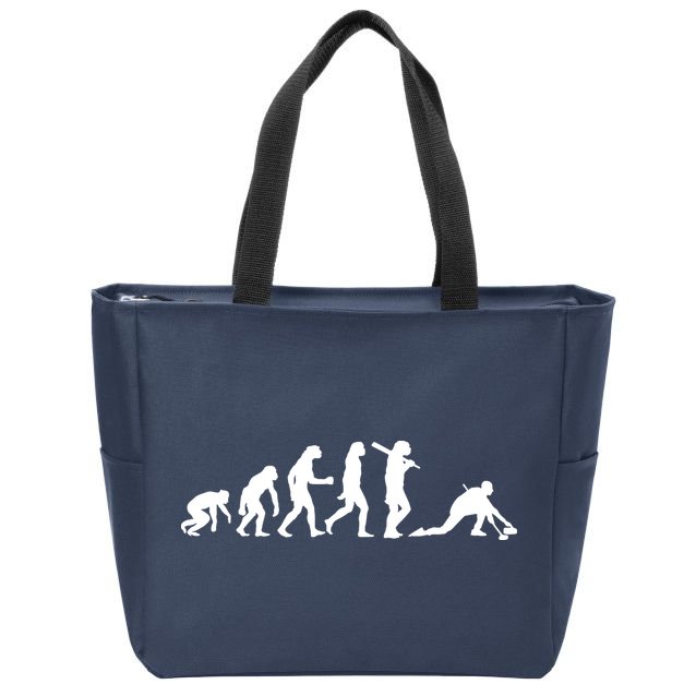 Funny Curling Gift For Men Women Curling Team Stone Player Zip Tote Bag