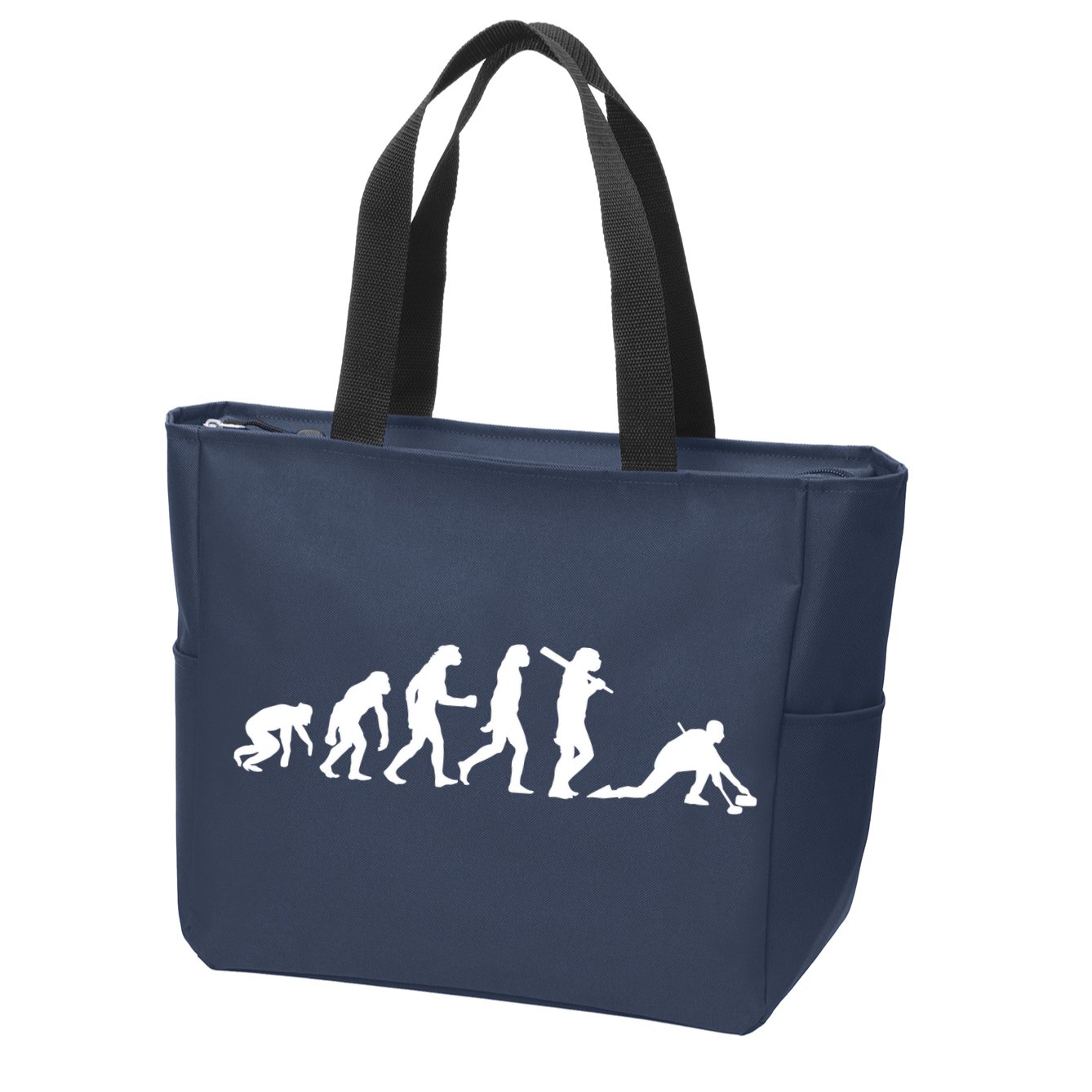 Funny Curling Gift For Men Women Curling Team Stone Player Zip Tote Bag