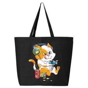 Funny Cat Gaming Cat Lover Kawaii Video Games Funny Gamer 25L Jumbo Tote