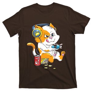 Funny Cat Gaming Cat Lover Kawaii Video Games Funny Gamer T-Shirt