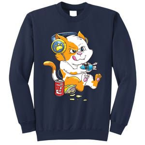 Funny Cat Gaming Cat Lover Kawaii Video Games Funny Gamer Sweatshirt