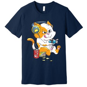 Funny Cat Gaming Cat Lover Kawaii Video Games Funny Gamer Premium T-Shirt