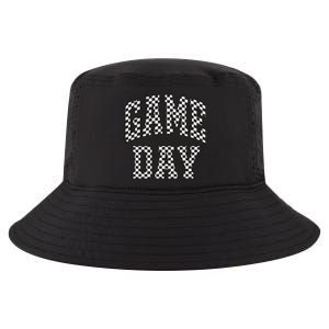 Funny Checkered Game Day Football Black White Gift Women Cool Comfort Performance Bucket Hat