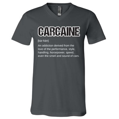 Funny Car Guy Gift CARCAINE Definition Love Of Cars V-Neck T-Shirt