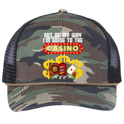 Funny Casino Gift For Cool Out Of My Way Casino Retro Rope Trucker Hat Cap