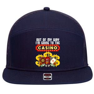 Funny Casino Gift For Cool Out Of My Way Casino 7 Panel Mesh Trucker Snapback Hat