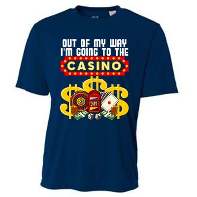 Funny Casino Gift For Cool Out Of My Way Casino Cooling Performance Crew T-Shirt