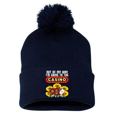 Funny Casino Gift For Cool Out Of My Way Casino Pom Pom 12in Knit Beanie