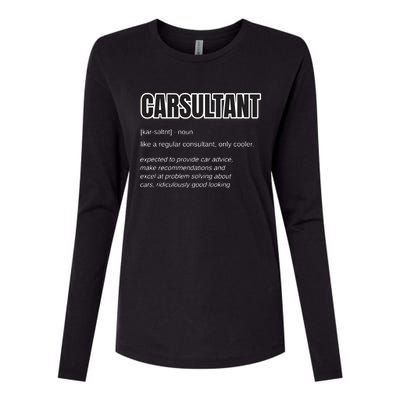 Funny Car Guy Gift CARSULTANT Definition Carguy Womens Cotton Relaxed Long Sleeve T-Shirt