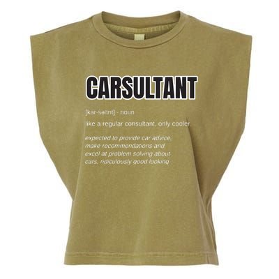 Funny Car Guy Gift CARSULTANT Definition Carguy Garment-Dyed Women's Muscle Tee