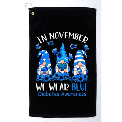 Funny Cute Gnomes Wear Blue For Type1 Diabetes Awareness Golf Towel