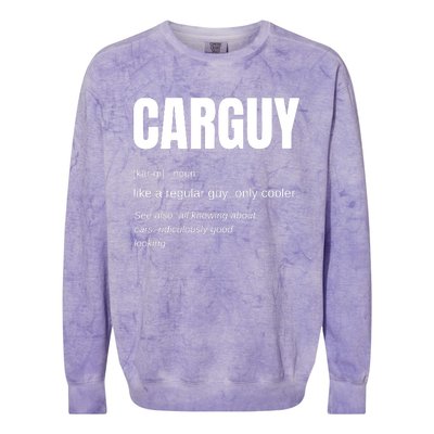 Funny Car Guy Gift CARGUY Definition Colorblast Crewneck Sweatshirt