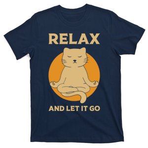 Funny cat Graphic Yoga Zen meditation  T-Shirt