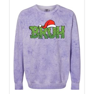 Funny Christmas Grinch Bruh Colorblast Crewneck Sweatshirt