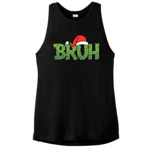 Funny Christmas Grinch Bruh Ladies PosiCharge Tri-Blend Wicking Tank