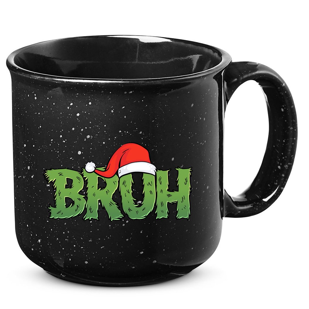 Funny Christmas Grinch Bruh 15oz Campfire Ceramic Mug
