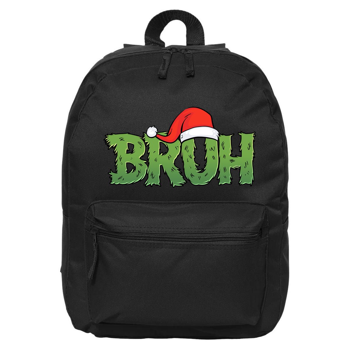 Funny Christmas Grinch Bruh 16 in Basic Backpack