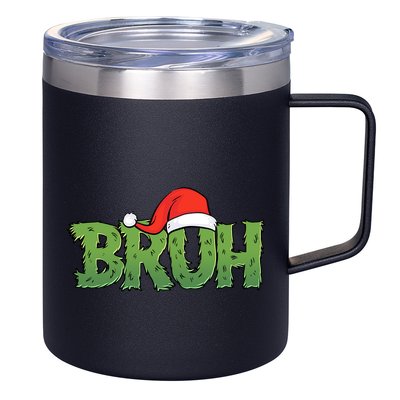 Funny Christmas Grinch Bruh 12oz Stainless Steel Coffee Mug