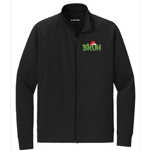 Funny Christmas Grinch Bruh Stretch Full-Zip Cadet Jacket