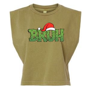 Funny Christmas Grinch Bruh Garment-Dyed Women's Muscle Tee