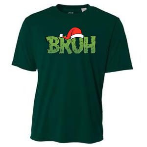 Funny Christmas Grinch Bruh Cooling Performance Crew T-Shirt