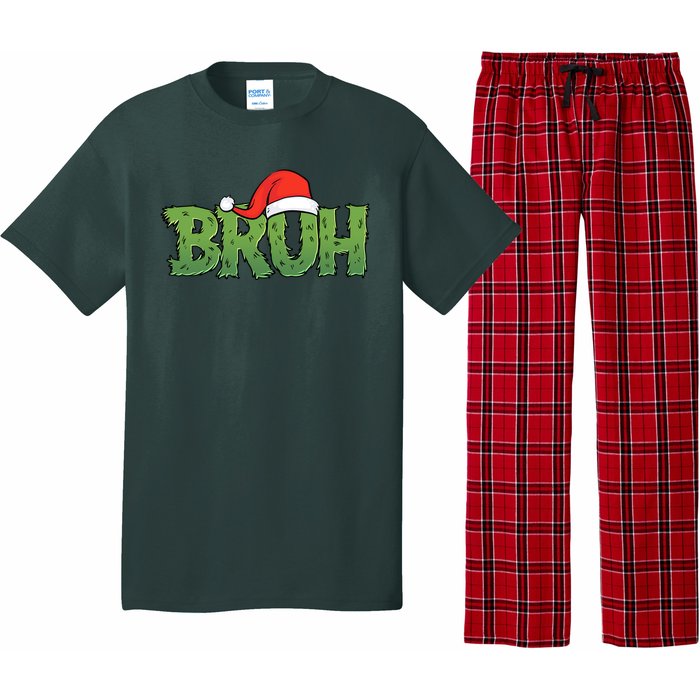 Funny Christmas Grinch Bruh Pajama Set