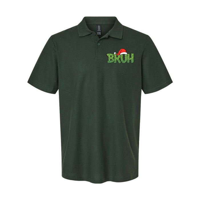 Funny Christmas Grinch Bruh Softstyle Adult Sport Polo