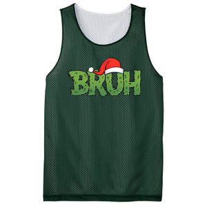 Funny Christmas Grinch Bruh Mesh Reversible Basketball Jersey Tank