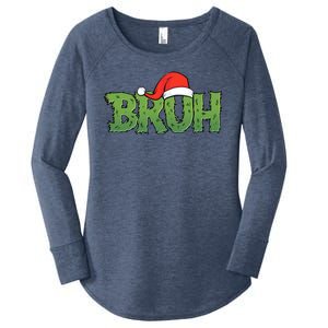 Funny Christmas Grinch Bruh Women's Perfect Tri Tunic Long Sleeve Shirt