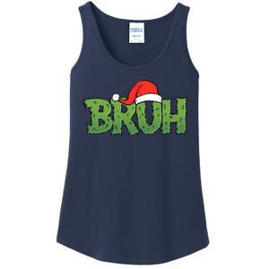 Funny Christmas Grinch Bruh Ladies Essential Tank