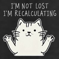 Funny Cat Gpsinspired Joke I’M Not Lost I’M Recalculating Garment-Dyed Heavyweight T-Shirt