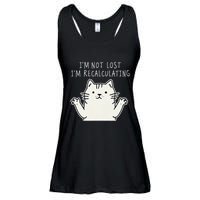 Funny Cat Gpsinspired Joke I’M Not Lost I’M Recalculating Ladies Essential Flowy Tank