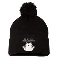 Funny Cat Gpsinspired Joke I’M Not Lost I’M Recalculating Pom Pom 12in Knit Beanie