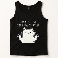 Funny Cat Gpsinspired Joke I’M Not Lost I’M Recalculating Tank Top