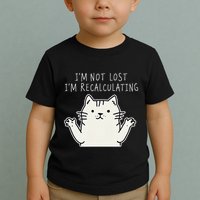Funny Cat Gpsinspired Joke I’M Not Lost I’M Recalculating Toddler T-Shirt