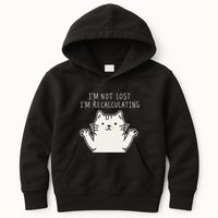 Funny Cat Gpsinspired Joke I’M Not Lost I’M Recalculating Kids Hoodie